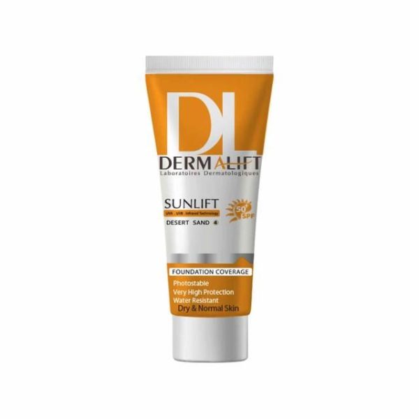 کرم ضد آفتاب SPF50 درمالیفت مناسب پوست های خشک و معمولی شماره 4 حجم 40 میلی لیتر - شن صحرا
