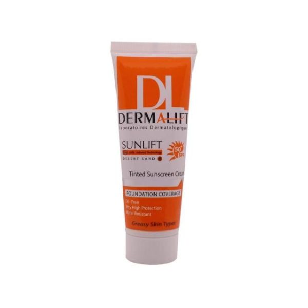 کرم ضد آفتاب SPF50 درمالیفت مناسب پوست چرب شماره 4 حجم 40 میلی لیتر - شن صحرایی