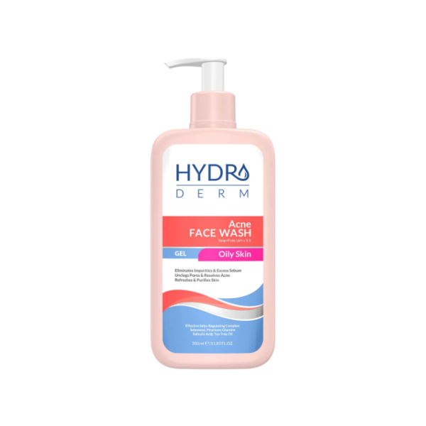 ژل شستشوی صورت هیدرودرم مناسب پوست های چرب حجم 350 میلی لیتر