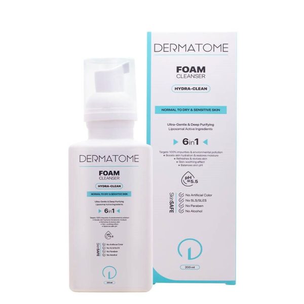 فوم شوینده پاک کننده و مرطوب کننده صورت درماتوم پوست خشک