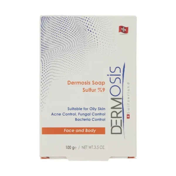 صابون درموسیس حاوی گوگرد 9 درصد برای پوست چرب و آکنه دار