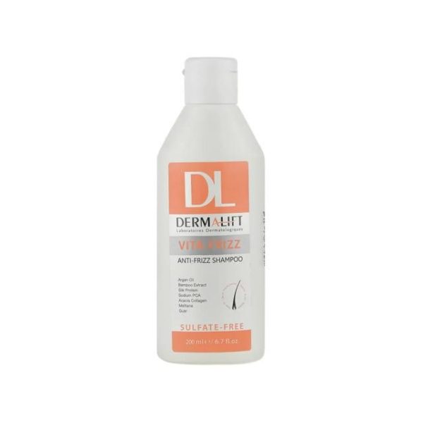 شامپو فاقد سولفات درمالیفت مدل Vita-Frizz مناسب موهای وزدار حجم 200 میلی لیتر