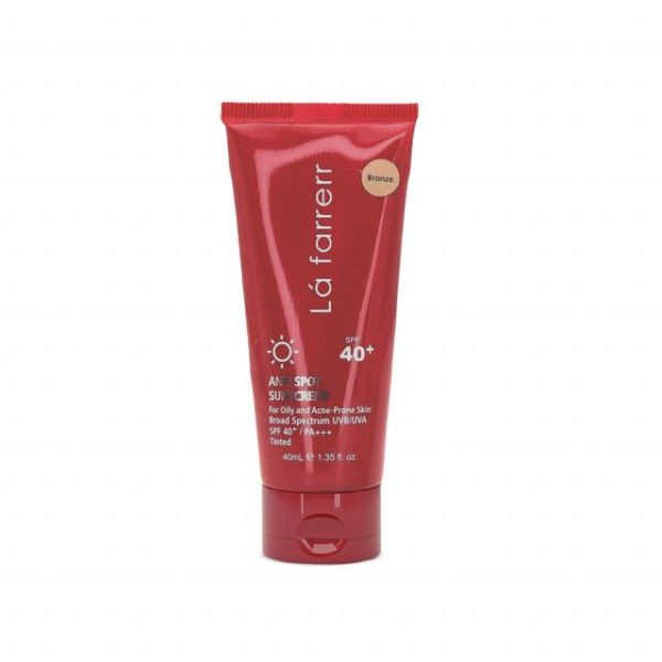 کرم ضد آفتاب و ضد لک فاقد چربی SPF 40 لافارر مناسب پوست چرب و مستعد آکنه حجم 40 میلی لیتر